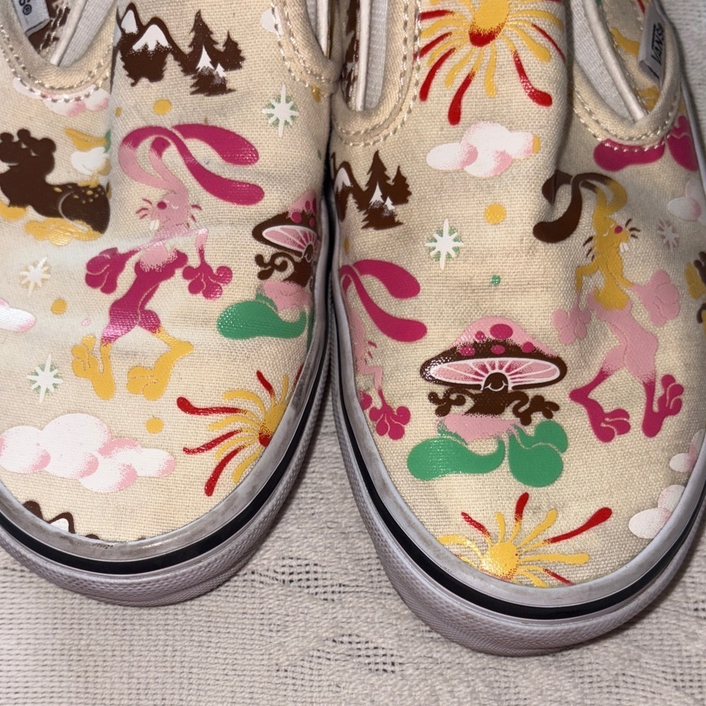 Unisex Gently Loved VANS Classic Slip On Get Outdoors Canvas Shoes Need Cleaning - Picture 9 of 10